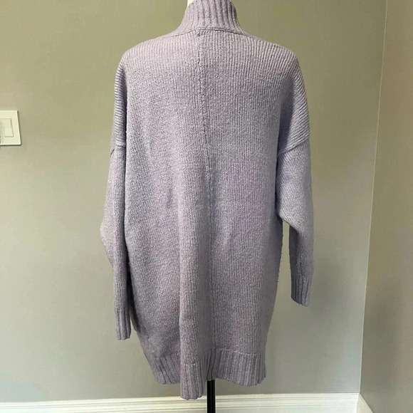 Aerie Oversized Open Front Knit Cardigan Lavender - Picture 4 of 8